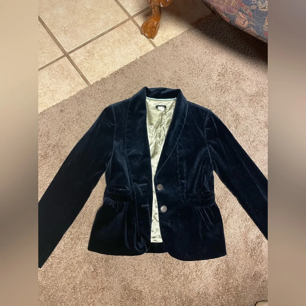 J.Crew Navy Velvet Blazer - Picture 7 of 7